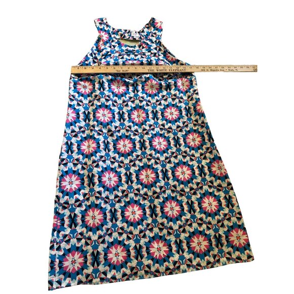 💖Crown & Ivy Womens Geometric Print Sleeveless Dress Button Closure Size Large - Picture 4 of 8